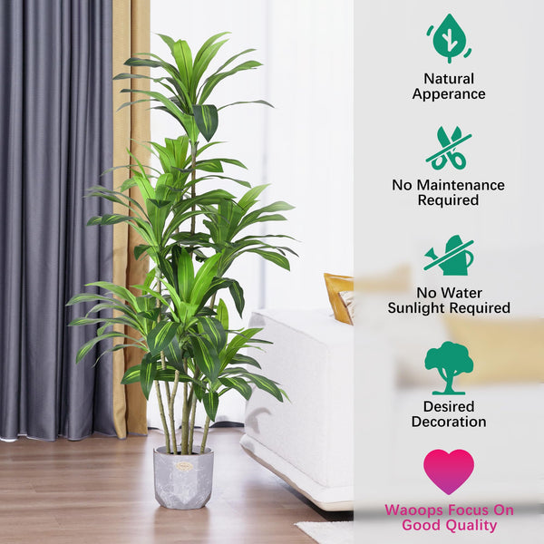 Tall Artificial Dracaena Tree – Indoor Fake Plant Decor
