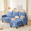 L-Shaped Sectional Sofa with Chaise and Ottoman