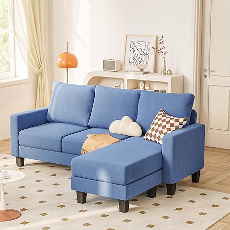 L-Shaped Sectional Sofa with Chaise and Ottoman