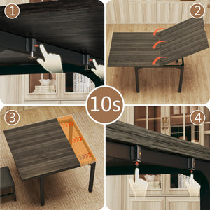 7-Piece Extendable Dining Table Set with 6 Upholstered Chairs