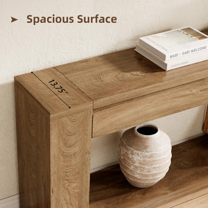 Extra Long Console Table with 2 Drawers & Open Shelf
