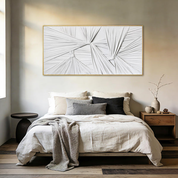 Textured Abstract Canvas Wall Art – Sculptural Minimalist Framed Painting