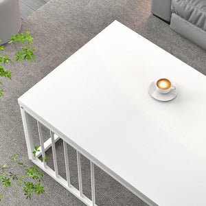 Modern Industrial Coffee Table with Metal Frame