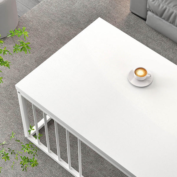 Modern Industrial Coffee Table with Metal Frame