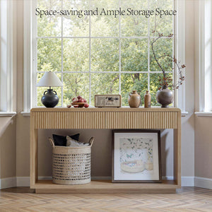 59" Fluted Console Table with Drawers & Storage