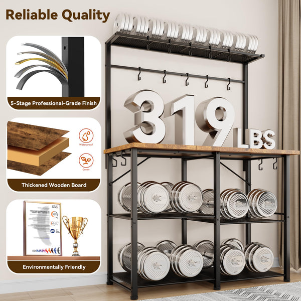 4-Tier Bakers Rack with Storage & Coffee Bar