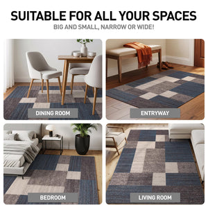 Contemporary Geometric Area Rug – Non-Slip, Non-Shedding | 7'10" x 10'