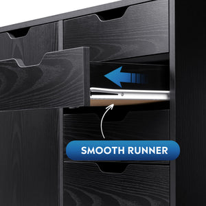 5-Drawer Mobile File Cabinet with Door and Printer Stand