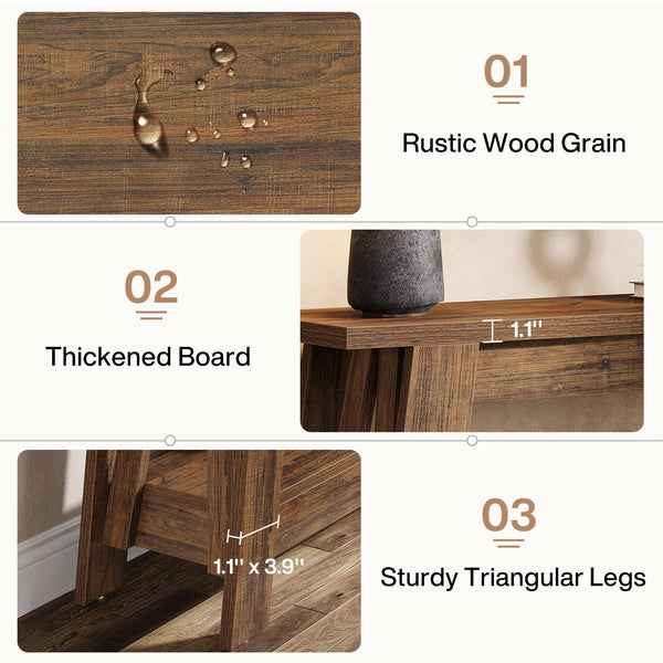 Farmhouse Console Table 2-Tier Narrow Entryway Table with Storage