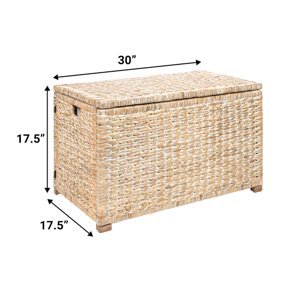 Woven Water Hyacinth Storage Trunk with Lid