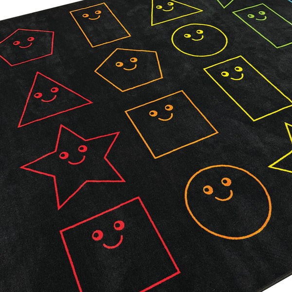 Kids Classroom Rug – Smiley Face Nylon Area Rug, 7'8" x 12'