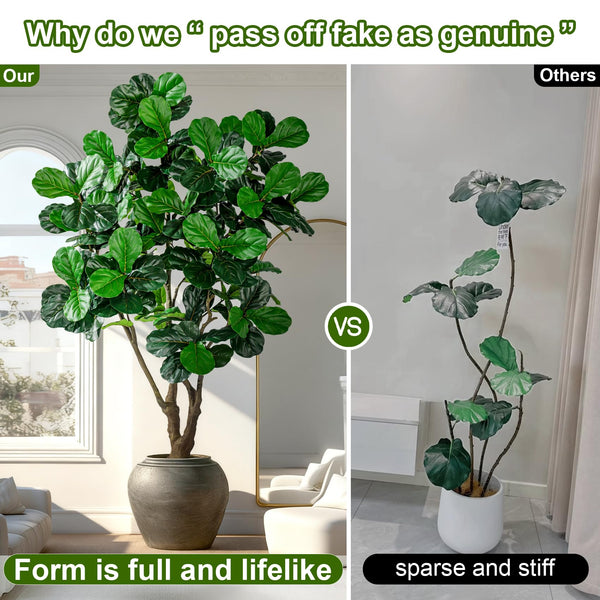 Artificial Fiddle Leaf Fig Tree with Pot