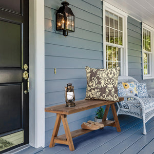 Solid Wood Farmhouse Bench – Rustic Indoor Entryway & Dining Bench