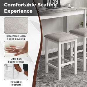 3-Piece Counter Height Dining Table Set with 2 Bar Stools