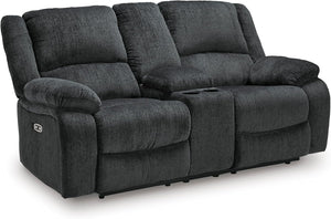 Dual Reclining Sofa with Pull Tab – Grey Chenille