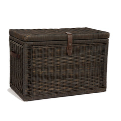 Wicker Storage Trunk with Hinged Lid