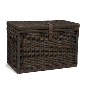 Wicker Storage Trunk with Hinged Lid