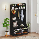 4-in-1 Hall Tree with Bench & Shoe Storage