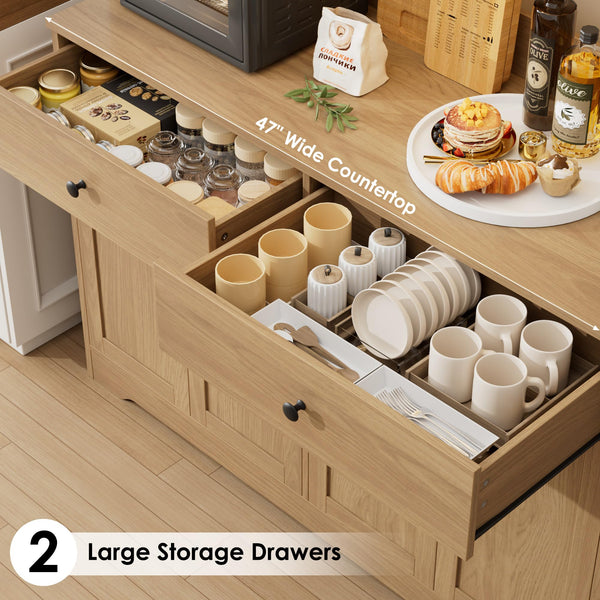 71" LED Kitchen Pantry Cabinet with Power Outlet