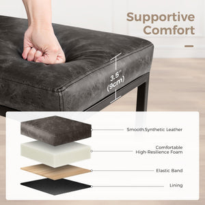 Counter Height Bar Stools with Faux Leather Cushion & Footrest