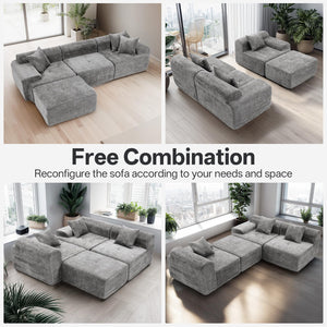 119" Modular Sectional Sofa with Deep Seat & Chaise