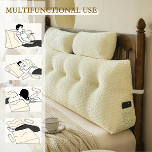 Wedge Backrest Pillow with Neck Roll Pillows – King, Full & Twin