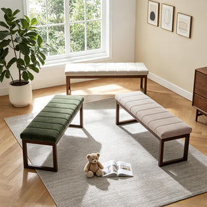Upholstered Chenille Entryway Bench