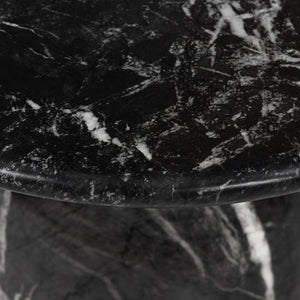 Round Marble Top End Table with Iron Frame
