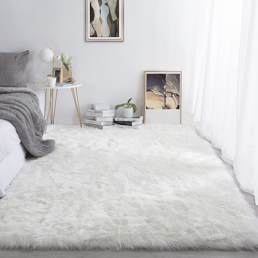 Oversized Faux Fur Area Rug – Soft Shaggy Sheepskin Style