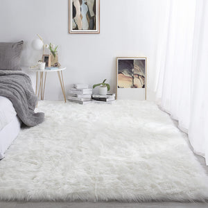 Oversized Faux Fur Area Rug – Soft Shaggy Sheepskin Style