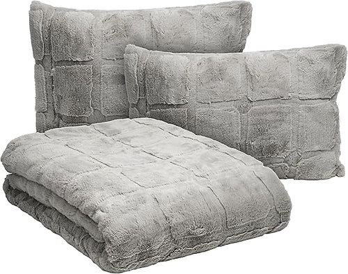 3D Faux Fur Comforter Set with Shams – Queen & King