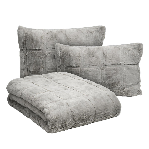 3D Faux Fur Comforter Set with Shams – Queen & King