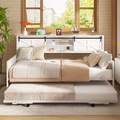 Farmhouse Twin Daybed with Pop-Up Trundle