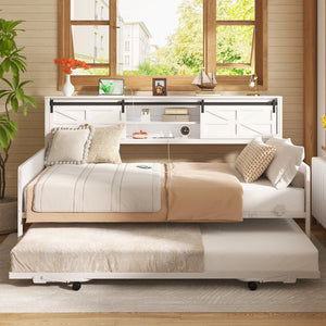 Farmhouse Twin Daybed with Pop-Up Trundle