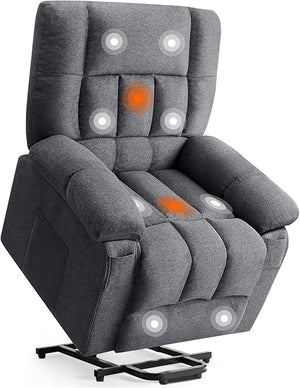 Swivel Recliner Chair with Massage, Heating & Footrest