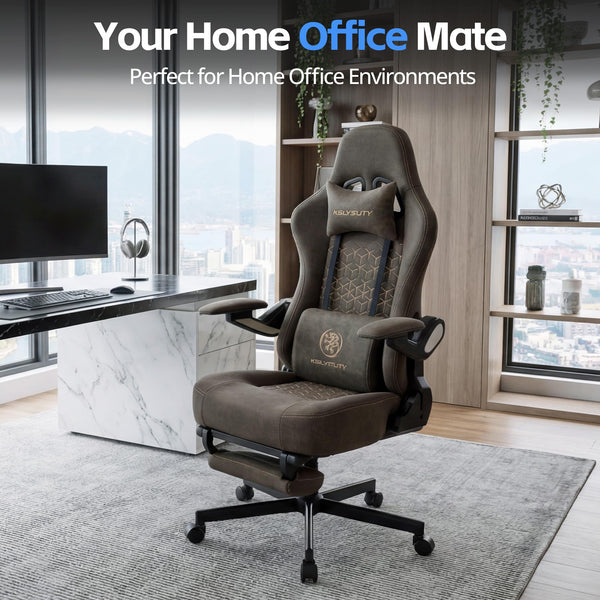 Ergonomic Gaming Chair with Footrest