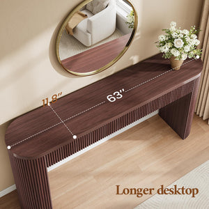63" Fluted Console Table with 2 Drawers