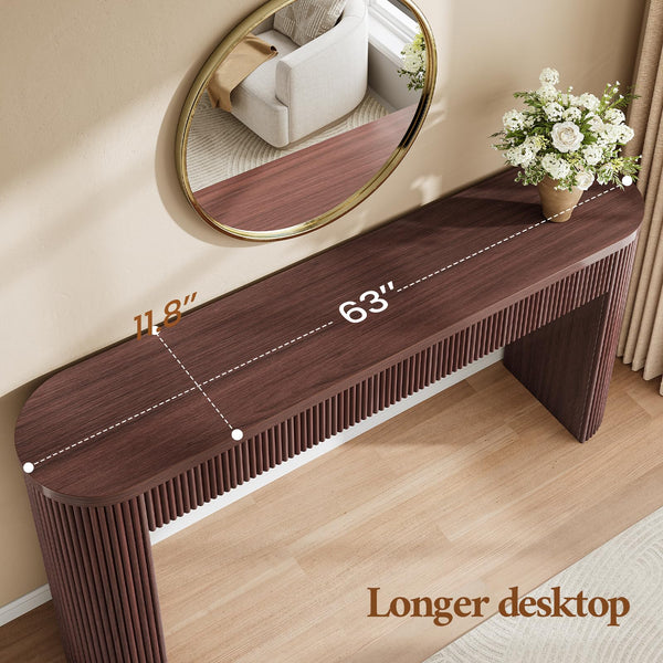63" Fluted Console Table with 2 Drawers