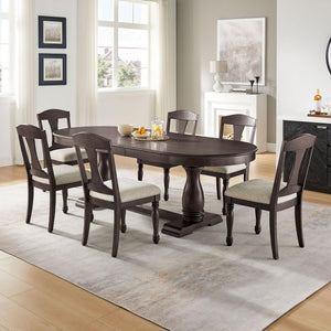 Oval Extendable Solid Wood Dining Table