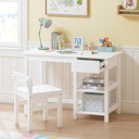 Kids Desk & Chair Set – Wooden Study Table with Drawer & Shelves, Ages 3–8