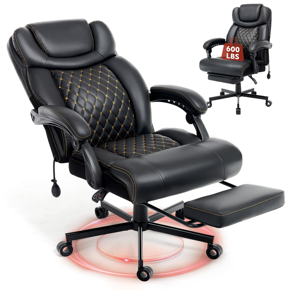 Big and Tall Reclining Office Chair 600 lbs – High Back Ergonomic with Lumbar Support & Footrest