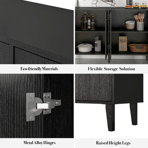 4-Door Wood Sideboard Buffet Cabinet