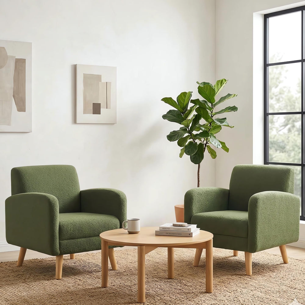 Mid-Century Modern Boucle Accent Chair