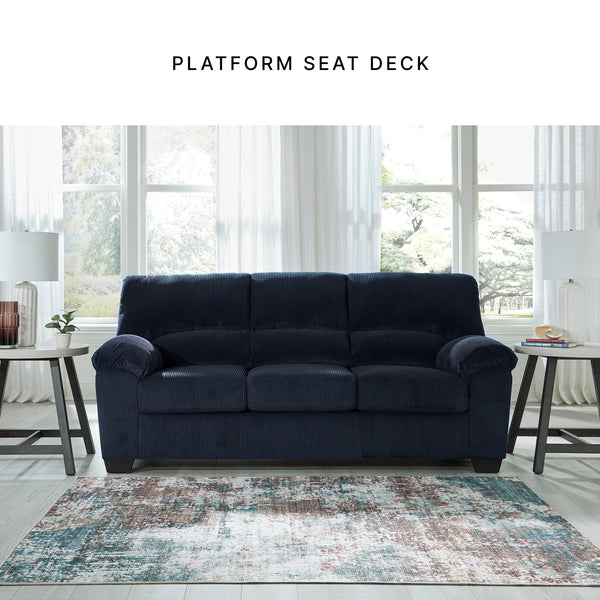 Contemporary Corduroy Sofa – 3-Seat Living Room Couch