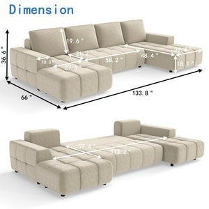 L-Shaped Sectional Sleeper Sofa with Storage & Pull-Out Bed