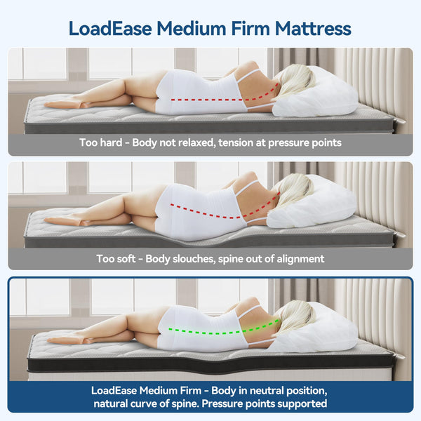 12-Inch Hybrid Pocket Spring Memory Foam Mattress – King & Queen
