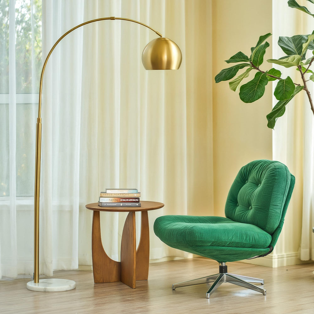 Arc Floor Lamp with Marble Base & Adjustable Shade