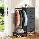 Tall Dresser with Hanging Rack & 4 Drawers