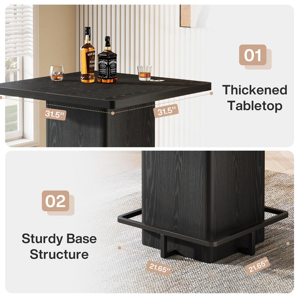 Square Bar Table, 39.37" High