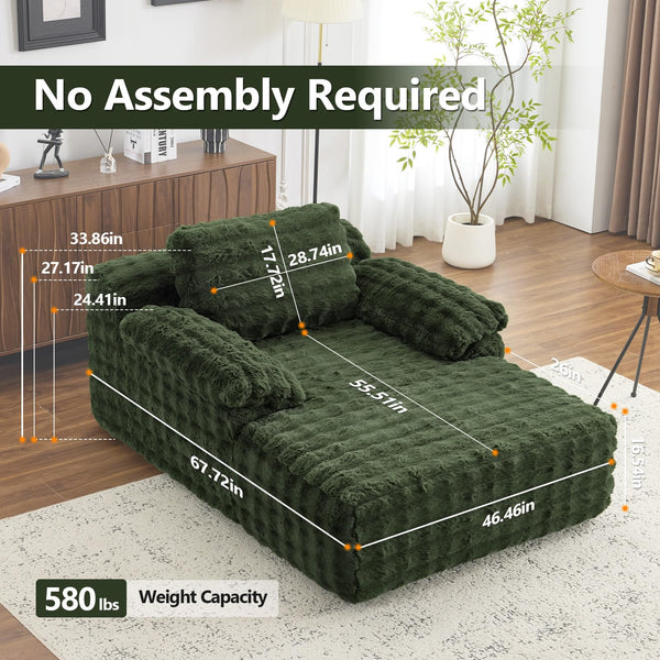 Oversized Bubble Fleece Chaise Lounge Chair